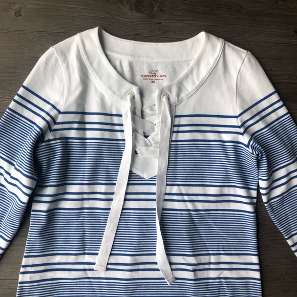 Vineyard Vines | Yacht Stripe Tie Front Knit Dress - Picture 2 of 6